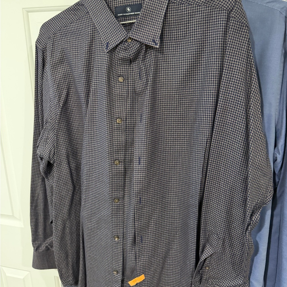 Hart Schaffner Marx Men's Checkered Shirt - Black and Gray